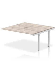 Dynamic Evolve Plus 1600mm B2B Office Bench Desk Ext Kit Grey Oak Top Silver Frame BE781