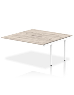 Dynamic Evolve Plus 1600mm B2B Office Bench Desk Ext Kit Grey Oak Top White Frame BE782
