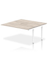 Dynamic Evolve Plus 1600mm B2B Office Bench Desk Ext Kit Grey Oak Top White Frame BE782