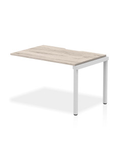 Dynamic Evolve Plus 1200mm Single Row Office Bench Desk Ext Kit Grey Oak Top Silver Frame BE783