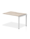 Dynamic Evolve Plus 1200mm Single Row Office Bench Desk Ext Kit Grey Oak Top Silver Frame BE783