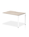 Dynamic Evolve Plus 1200mm Single Row Office Bench Desk Ext Kit Grey Oak Top White Frame BE784