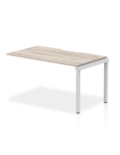 Dynamic Evolve Plus 1400mm Single Row Office Bench Desk Ext Kit Grey Oak Top Silver Frame BE785