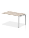 Dynamic Evolve Plus 1400mm Single Row Office Bench Desk Ext Kit Grey Oak Top Silver Frame BE785