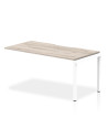 Dynamic Evolve Plus 1600mm Single Row Office Bench Desk Ext Kit Grey Oak Top White Frame BE788