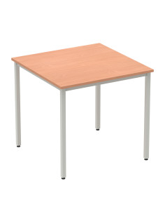 Dynamic Impulse 800mm Straight Writing Desk Table Beech Top Silver Box Frame Leg BF00101