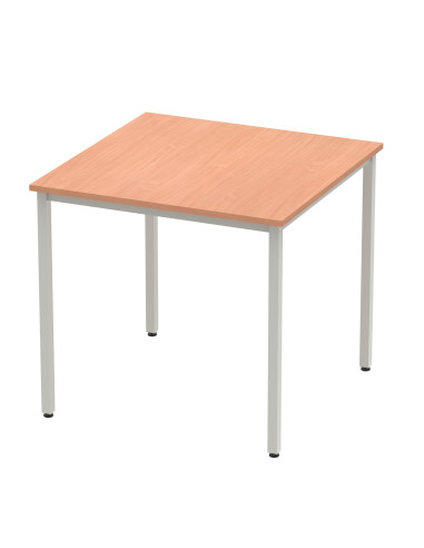 Dynamic Impulse 800mm Straight Writing Desk Table Beech Top Silver Box Frame Leg BF00101