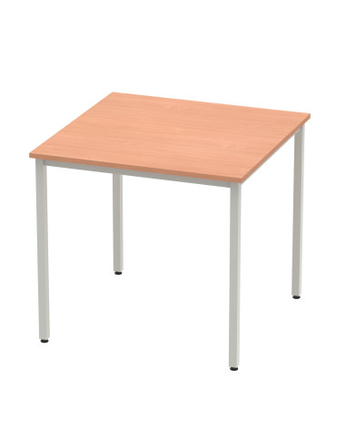 Dynamic Impulse 800mm Straight Writing Desk Table Beech Top Silver Box Frame Leg BF00101