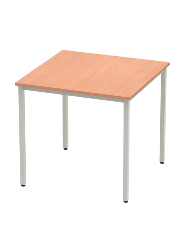 Dynamic Impulse 800mm Straight Writing Desk Table Beech Top Silver Box Frame Leg BF00101