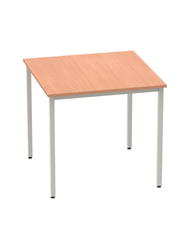 Dynamic Impulse 800mm Straight Writing Desk Table Beech Top Silver Box Frame Leg BF00101