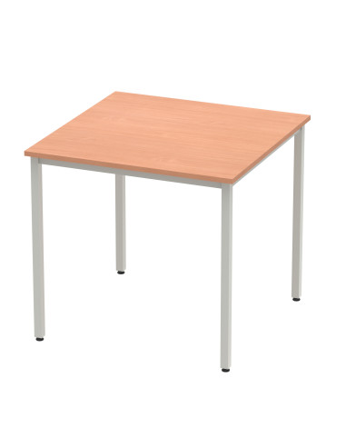 Dynamic Impulse 800mm Straight Writing Desk Table Beech Top Silver Box Frame Leg BF00101