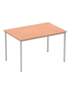 Dynamic Impulse 1200mm Straight Writing Desk Table Beech Top Silver Box Frame Leg BF00102