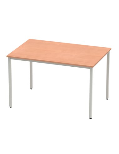 Dynamic Impulse 1200mm Straight Writing Desk Table Beech Top Silver Box Frame Leg BF00102