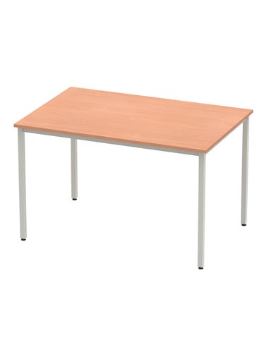 Dynamic Impulse 1200mm Straight Writing Desk Table Beech Top Silver Box Frame Leg BF00102