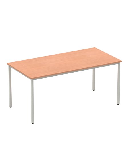 Dynamic Impulse 1600mm Straight Writing Desk Table Beech Top Silver Box Frame Leg BF00104 - pic 72636 | FastDaddyshop