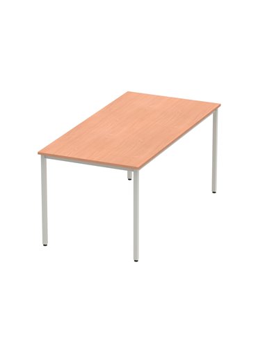 Dynamic Impulse 1600mm Straight Writing Desk Table Beech Top Silver Box Frame Leg BF00104