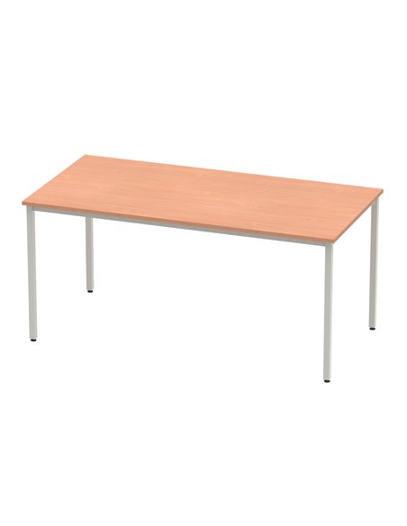 Dynamic Impulse 1600mm Straight Writing Desk Table Beech Top Silver Box Frame Leg BF00104 - pic 72639 | FastDaddyshop