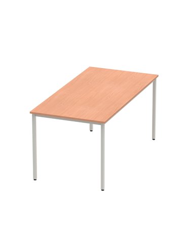 Dynamic Impulse 1600mm Straight Writing Desk Table Beech Top Silver Box Frame Leg BF00104