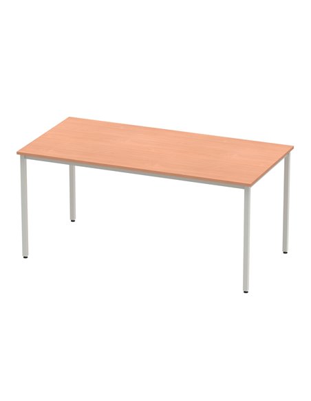 Dynamic Impulse 1600mm Straight Writing Desk Table Beech Top Silver Box Frame Leg BF00104 - pic 72643 | FastDaddyshop