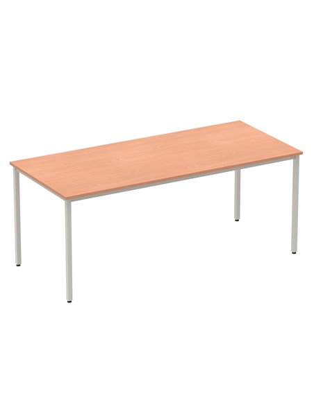 Dynamic Impulse 1800mm Straight Writing Desk Table Beech Top Silver Box Frame Leg BF00105 - pic 72644 | FastDaddyshop