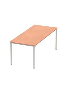 Dynamic Impulse 1800mm Straight Writing Desk Table Beech Top Silver Box Frame Leg BF00105 2