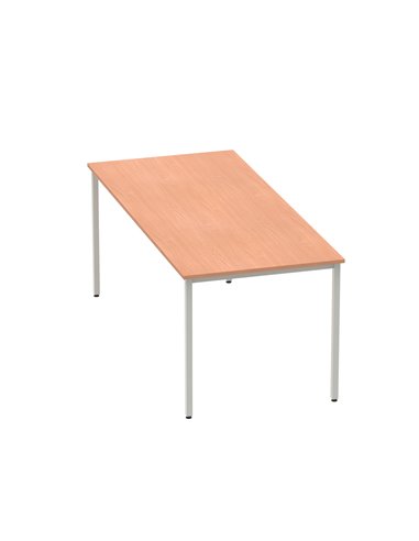 Dynamic Impulse 1800mm Straight Writing Desk Table Beech Top Silver Box Frame Leg BF00105