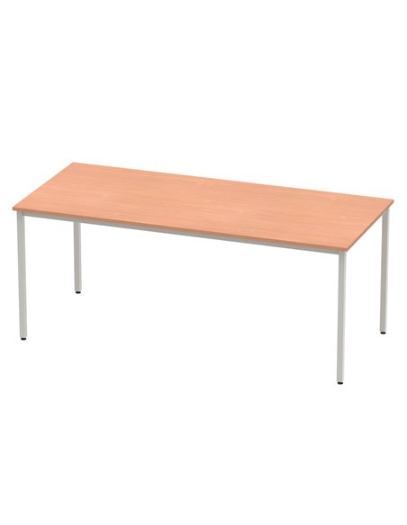Dynamic Impulse 1800mm Straight Writing Desk Table Beech Top Silver Box Frame Leg BF00105 - pic 72647 | FastDaddyshop