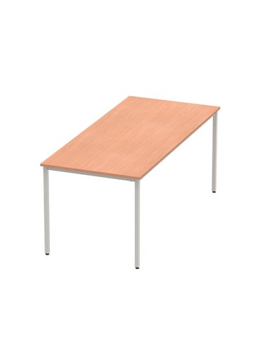 Dynamic Impulse 1800mm Straight Writing Desk Table Beech Top Silver Box Frame Leg BF00105