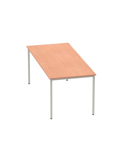 Dynamic Impulse 1800mm Straight Writing Desk Table Beech Top Silver Box Frame Leg BF00105