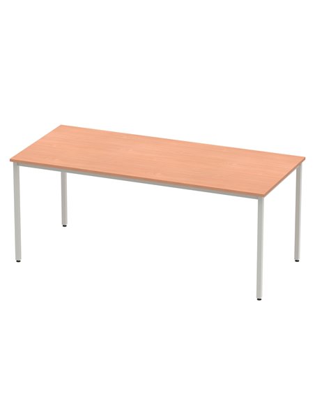 Dynamic Impulse 1800mm Straight Writing Desk Table Beech Top Silver Box Frame Leg BF00105 - pic 72651 | FastDaddyshop