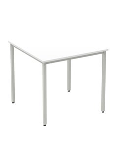 Dynamic Impulse 800mm Straight Writing Desk Table White Top Silver Box Frame Leg BF00114