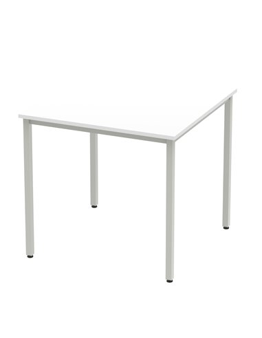 Dynamic Impulse 800mm Straight Writing Desk Table White Top Silver Box Frame Leg BF00114