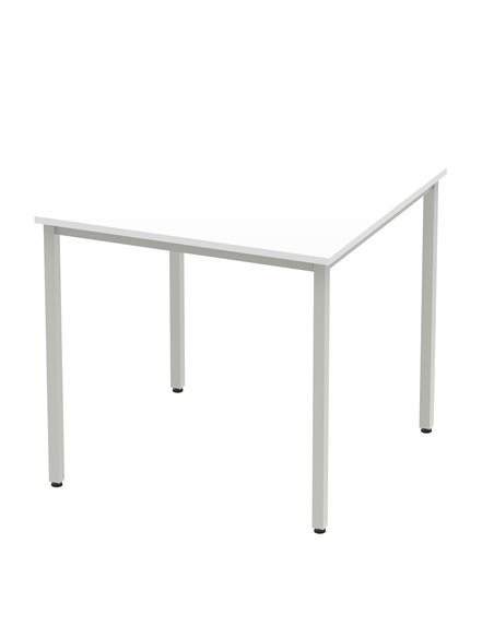 Dynamic Impulse 800mm Straight Writing Desk Table White Top Silver Box Frame Leg BF00114 - pic 72653 | FastDaddyshop