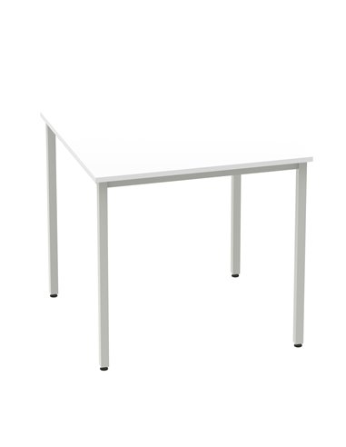Dynamic Impulse 800mm Straight Writing Desk Table White Top Silver Box Frame Leg BF00114