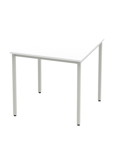 Dynamic Impulse 800mm Straight Writing Desk Table White Top Silver Box Frame Leg BF00114