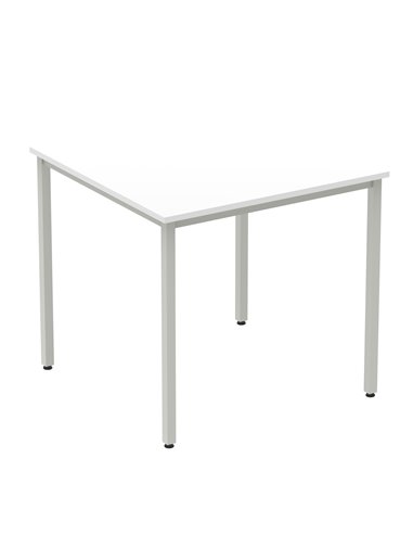 Dynamic Impulse 800mm Straight Writing Desk Table White Top Silver Box Frame Leg BF00114