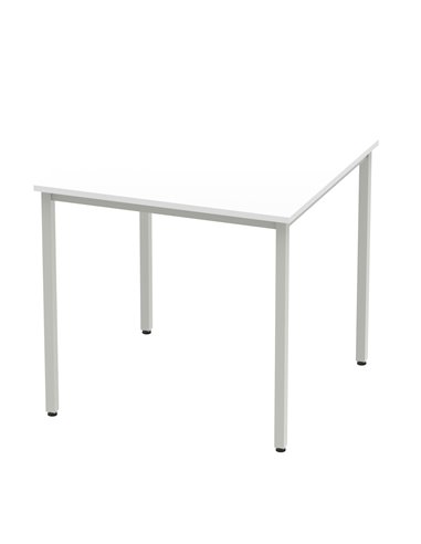 Dynamic Impulse 800mm Straight Writing Desk Table White Top Silver Box Frame Leg BF00114