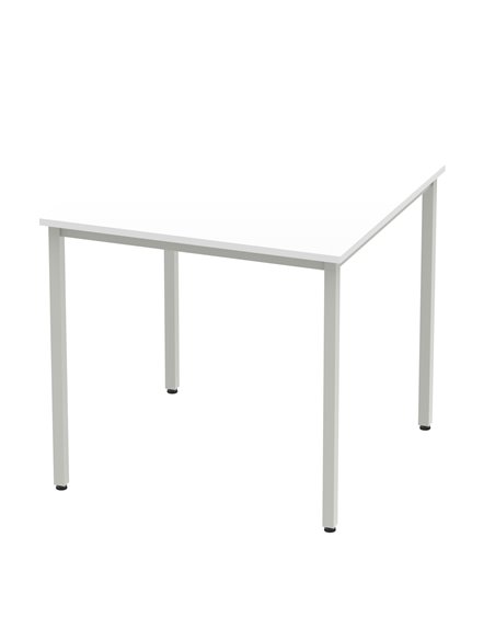 Dynamic Impulse 800mm Straight Writing Desk Table White Top Silver Box Frame Leg BF00114 - pic 72657 | FastDaddyshop