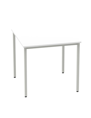 Dynamic Impulse 800mm Straight Writing Desk Table White Top Silver Box Frame Leg BF00114