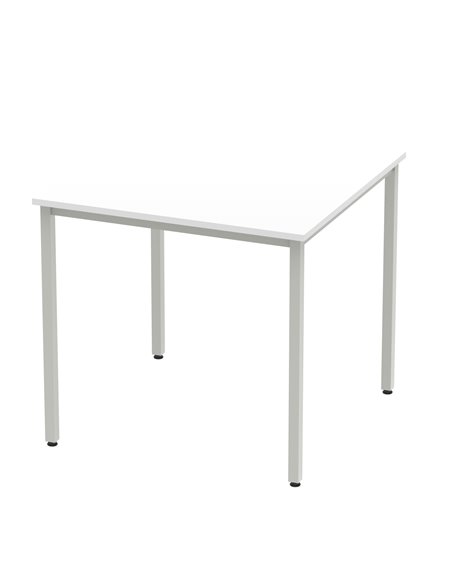 Dynamic Impulse 800mm Straight Writing Desk Table White Top Silver Box Frame Leg BF00114 - pic 72659 | FastDaddyshop