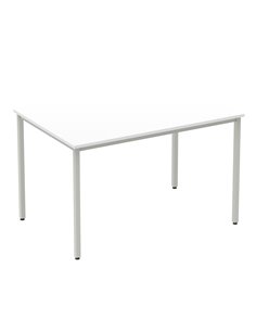 Dynamic Impulse 1200mm Straight Writing Desk Table White Top Silver Box Frame Leg BF00115