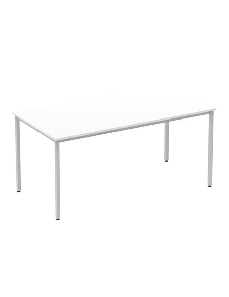 Dynamic Impulse 1600mm Straight Writing Desk Table White Top Silver Box Frame Leg BF00117 - pic 72668 | FastDaddyshop