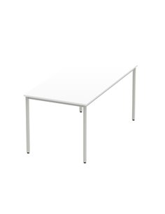 Dynamic Impulse 1600mm Straight Writing Desk Table White Top Silver Box Frame Leg BF00117 2