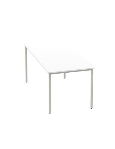 Dynamic Impulse 1600mm Straight Writing Desk Table White Top Silver Box Frame Leg BF00117