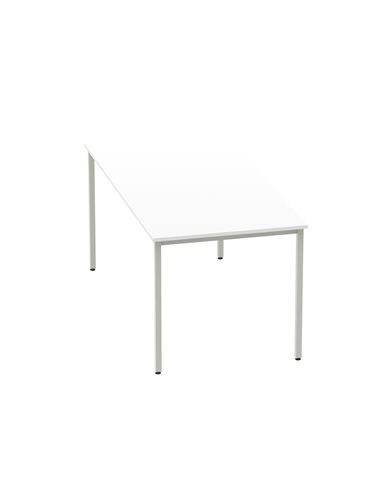 Dynamic Impulse 1600mm Straight Writing Desk Table White Top Silver Box Frame Leg BF00117
