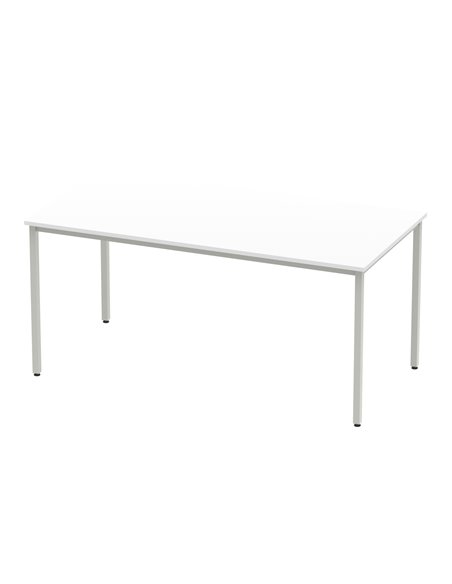 Dynamic Impulse 1600mm Straight Writing Desk Table White Top Silver Box Frame Leg BF00117 - pic 72675 | FastDaddyshop