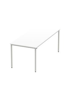 Dynamic Impulse 1800mm Straight Writing Desk Table White Top Silver Box Frame Leg BF00118 2