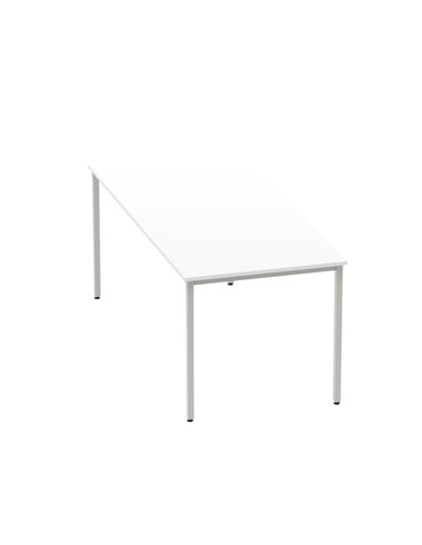 Dynamic Impulse 1800mm Straight Writing Desk Table White Top Silver Box Frame Leg BF00118