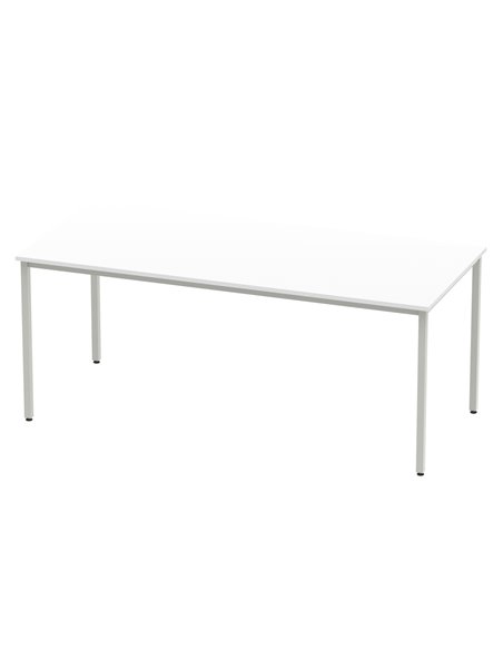 Dynamic Impulse 1800mm Straight Writing Desk Table White Top Silver Box Frame Leg BF00118 - pic 72679 | FastDaddyshop