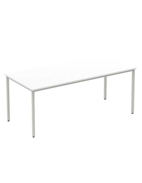 Dynamic Impulse 1800mm Straight Writing Desk Table White Top Silver Box Frame Leg BF00118 - pic 72680 | FastDaddyshop